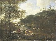 Adam Pijnacker Landscape with cattle oil painting reproduction